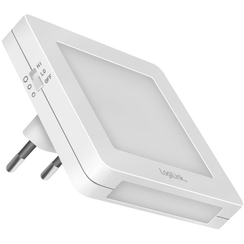 LogiLink Lampe d'orientation LED avec capteur crépusculaire, blanc, 1,5-4 lumens, blanc chaud