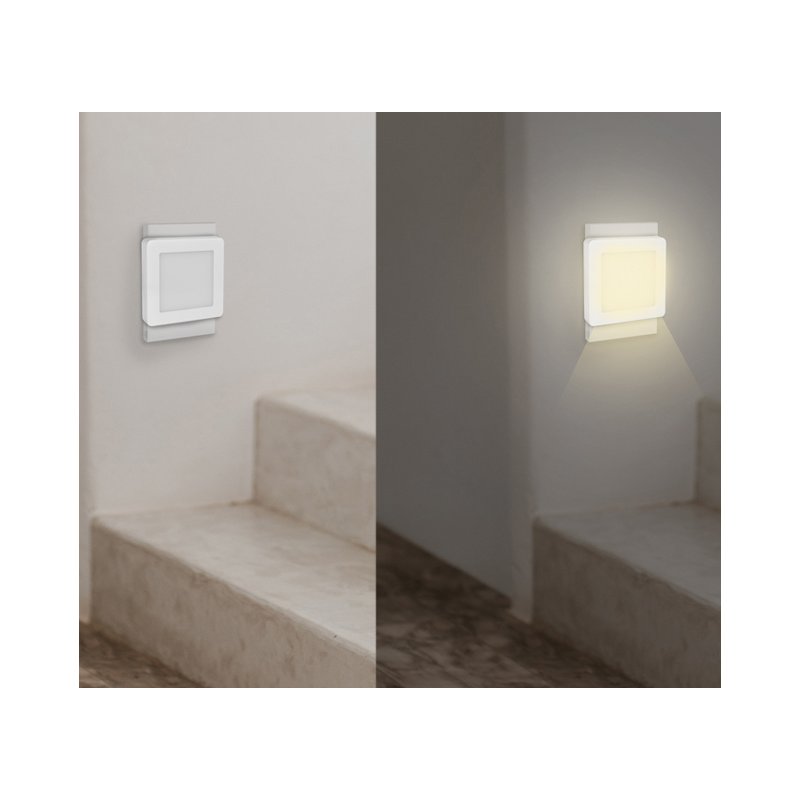LogiLink Lampe d'orientation LED avec capteur crépusculaire, blanc, 1,5-4 lumens, blanc chaud