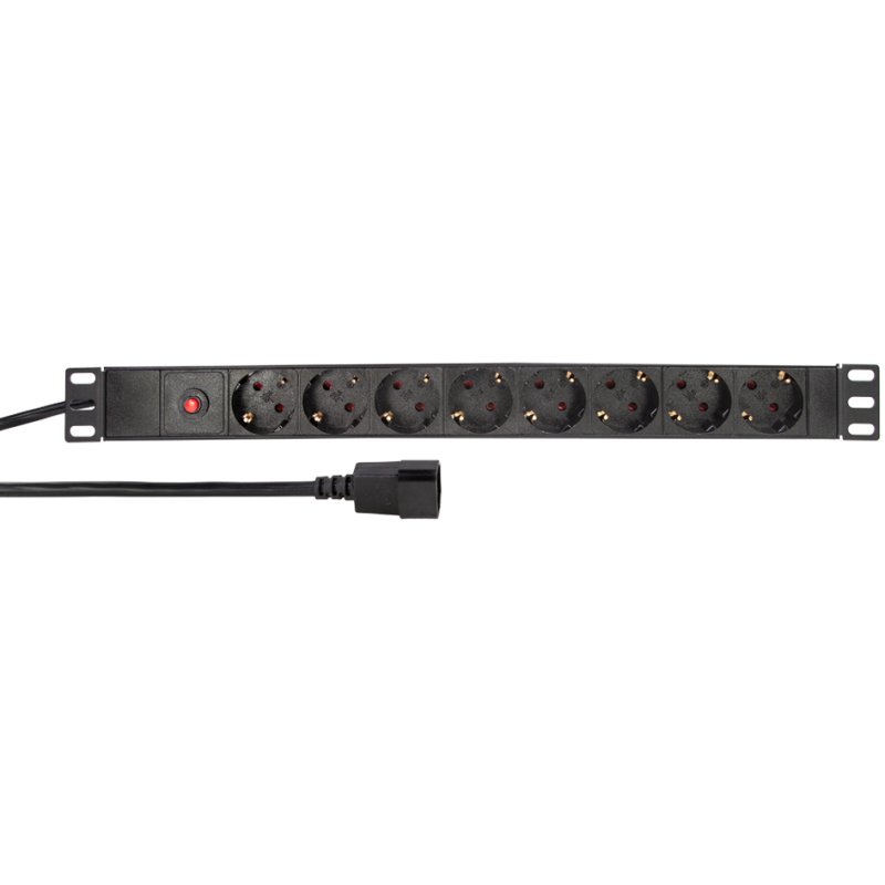 LogiLink Professional 19 inch Power Strip, 8-way, black