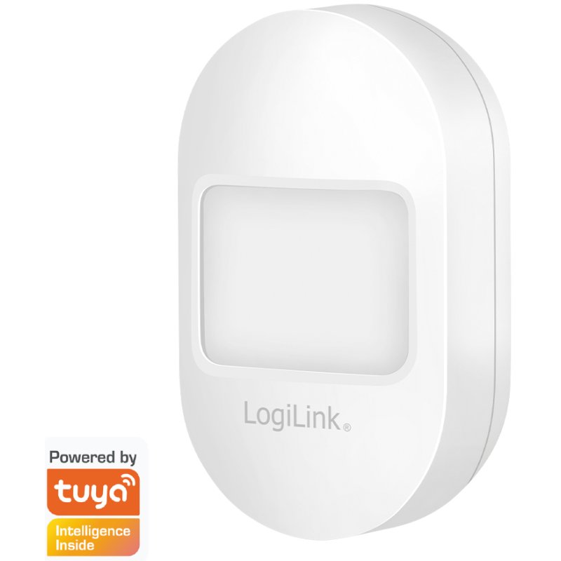 LogiLink Détecteur de mouvement Wi-Fi intelligent, compatible Tuya, blanc