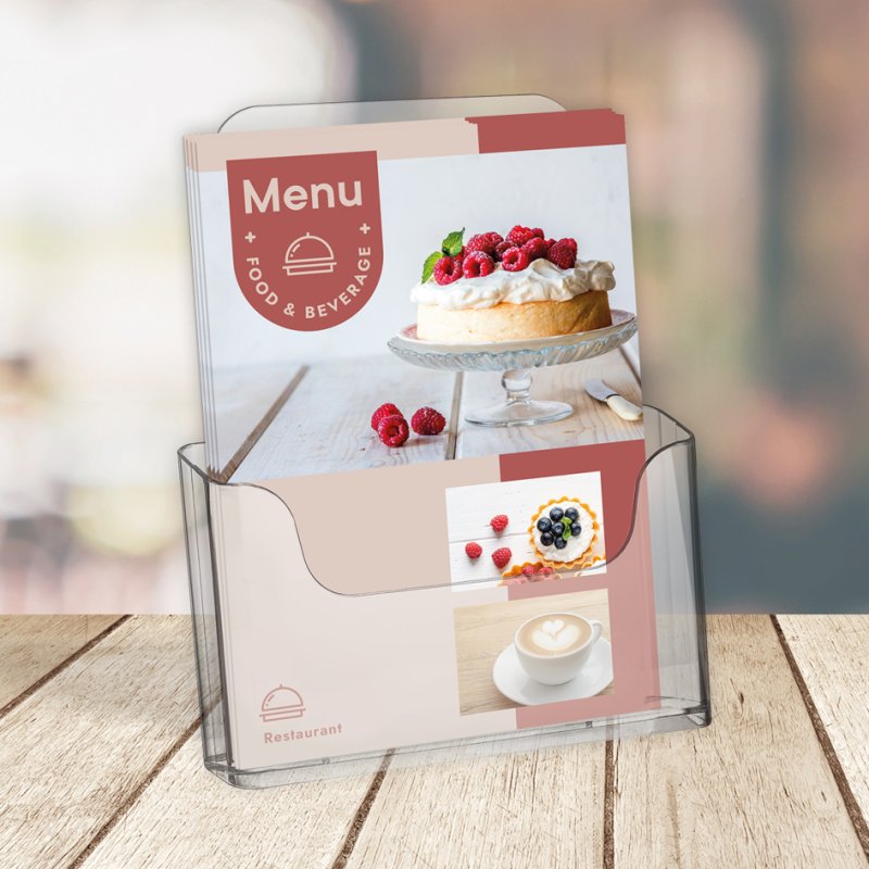 EUROPEL leaflet holder A4 portrait, 1 compartment, crystal clear