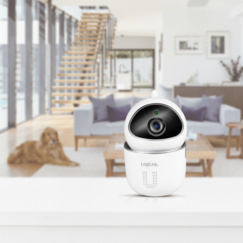 LogiLink Caméra IP Wi-Fi intelligente, compatible Tuya, blanc, 1920×1080