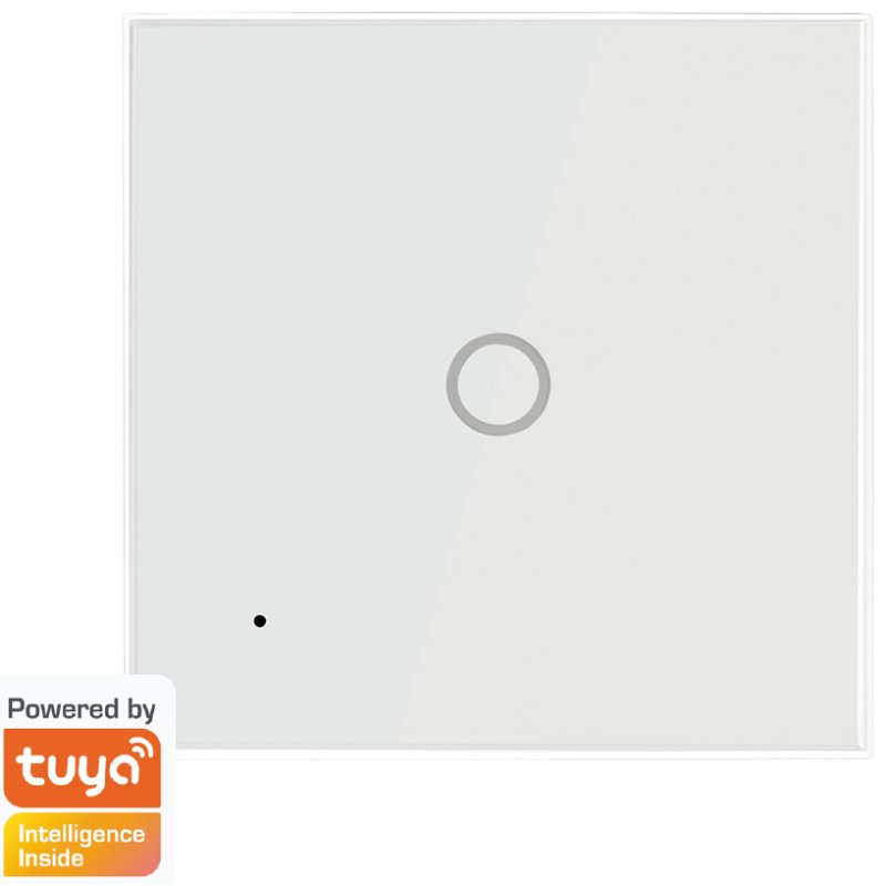 LogiLink Interrupteur mural intelligent WiFi, simple, blanc, panneau tactile