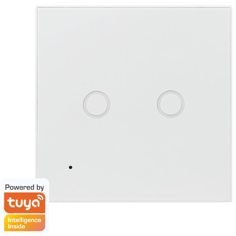 LogiLink Interrupteur mural intelligent WiFi, simple, blanc, panneau tactile