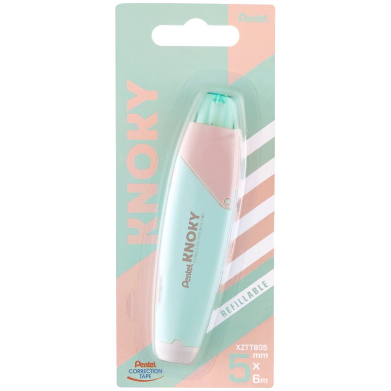 Pentel cartouche de recharge correcteur rouleau KNOKY, blanc, 5 mm × 6 m