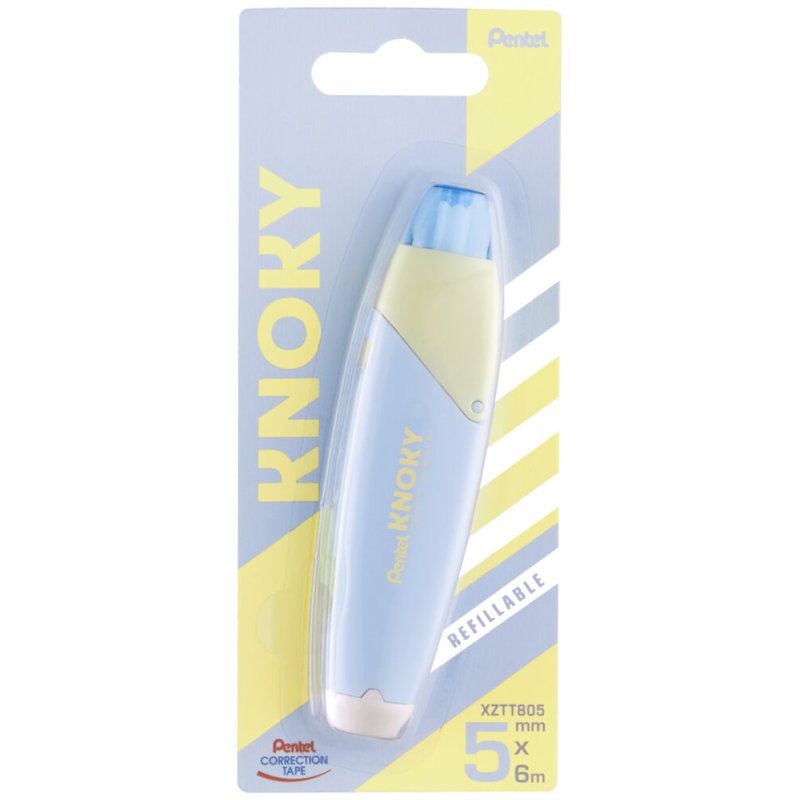 Pentel cartouche de recharge correcteur rouleau KNOKY, blanc, 5 mm × 6 m