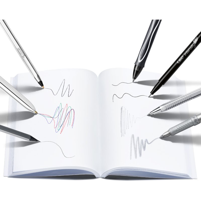BIC ensemble d'écriture SILVER avec carnet de notes, 8 pièces, argent
