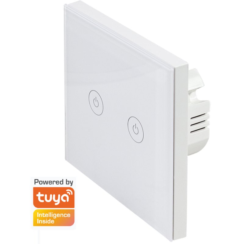 LogiLink Interrupteur mural WiFi intelligent double, blanc, encastré