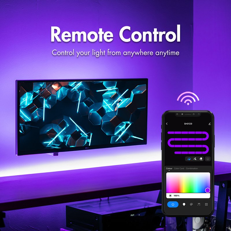 LogiLink Bande LED RGB Wi-Fi intelligente, auto-adhésive, 5 mètres