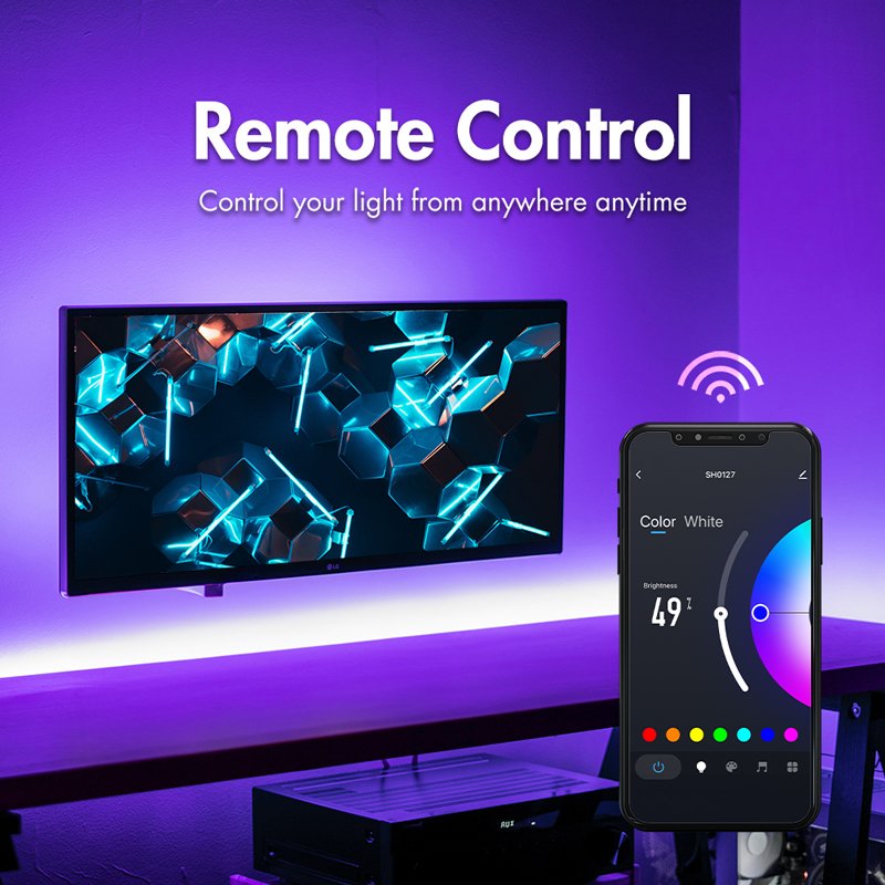 LogiLink Wi-Fi smart RGB+W LED strip, self-adhesive, cuttable