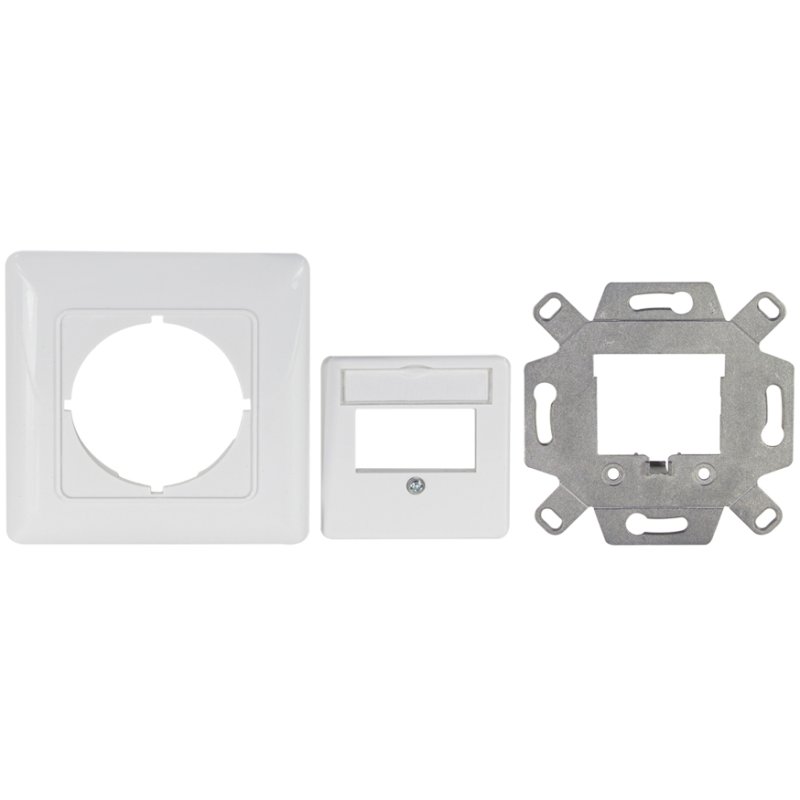 LogiLink Professional flush-mounted box for Keystone modules, double gang, white, 80×80 mm