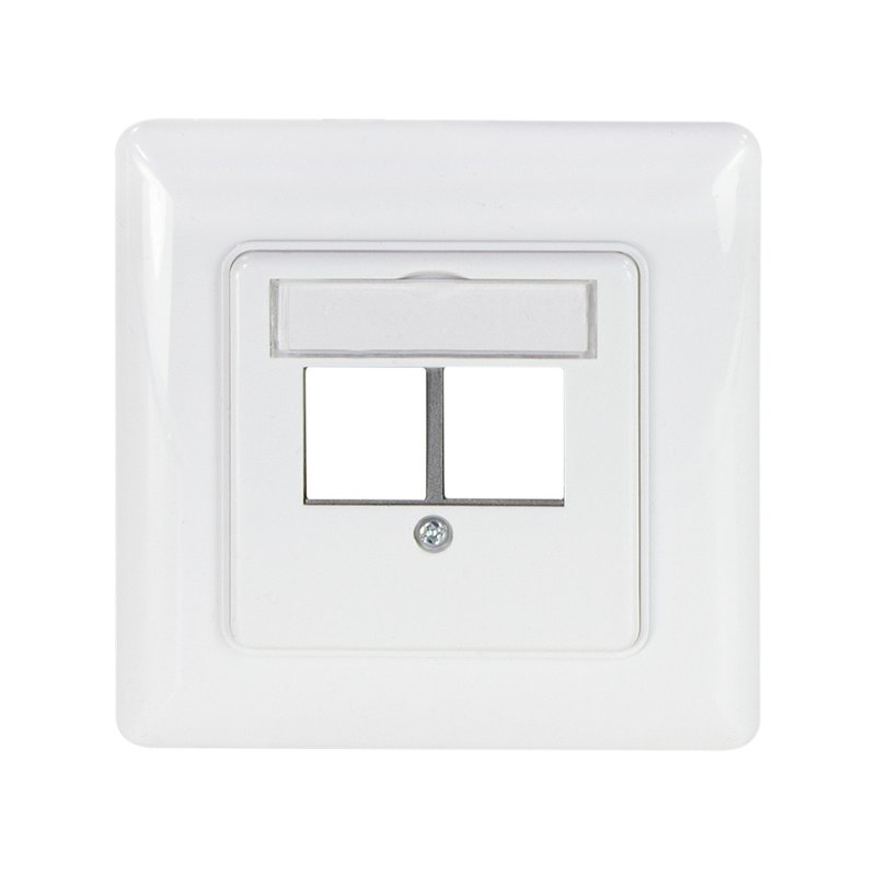 LogiLink Professional flush-mounted box for Keystone modules, double gang, white, 80×80 mm