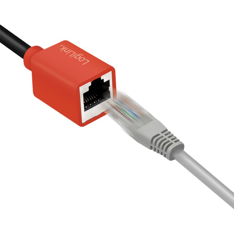 LogiLink Professional RJ45 device protector, Cat.6A, black/red