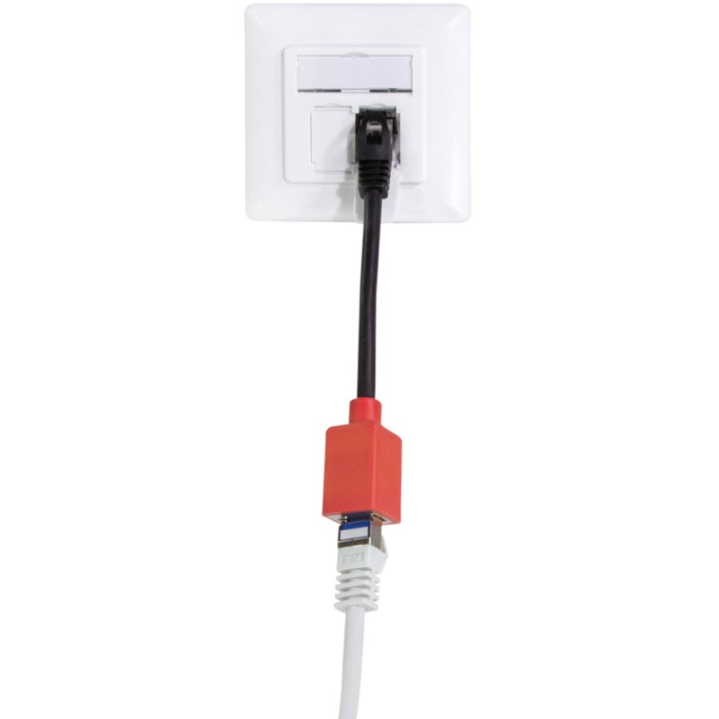LogiLink Professional RJ45 device protector, Cat.6A, black/red