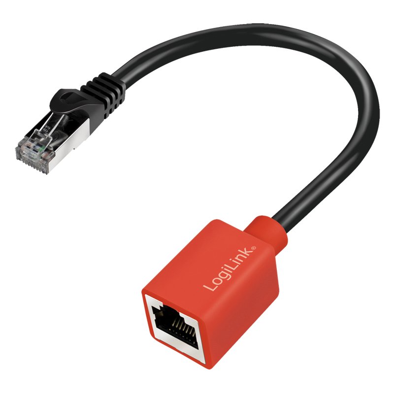 LogiLink Professional RJ45 device protector, Cat.6A, black/red