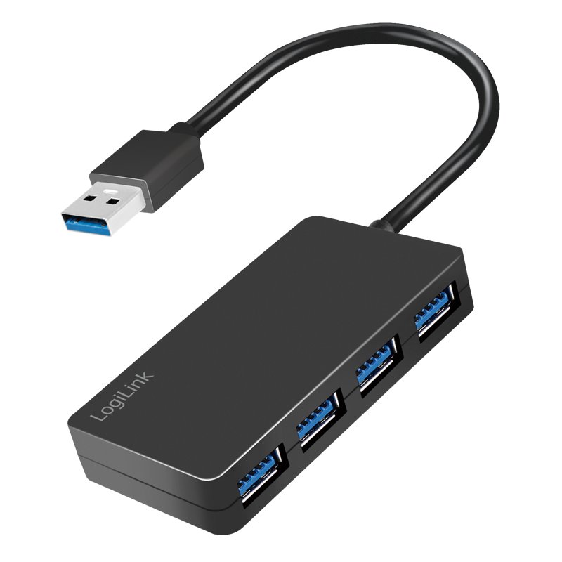 LogiLink USB 3.2 hub, 4-port, black, 150 mm cable
