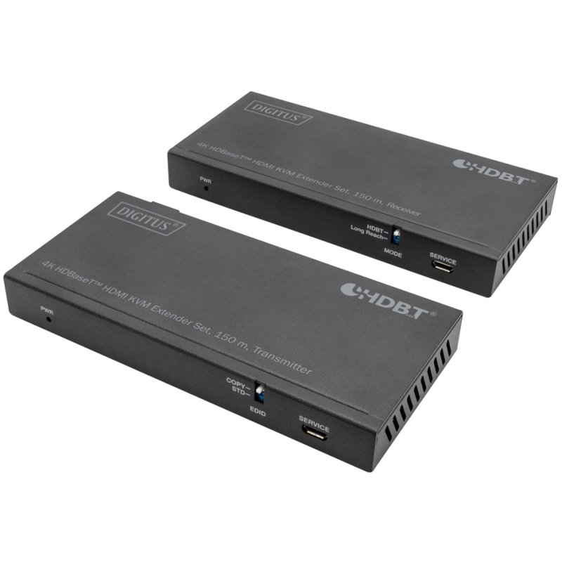 DIGITUS 4K HDBaseT HDMI KVM verlengset, 150 m, HDBaseT 1.0