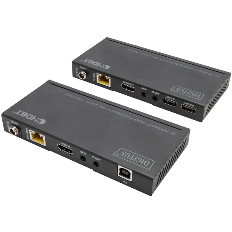 DIGITUS 4K HDBaseT HDMI KVM prolongateur, 150 m, HDBaseT 1.0