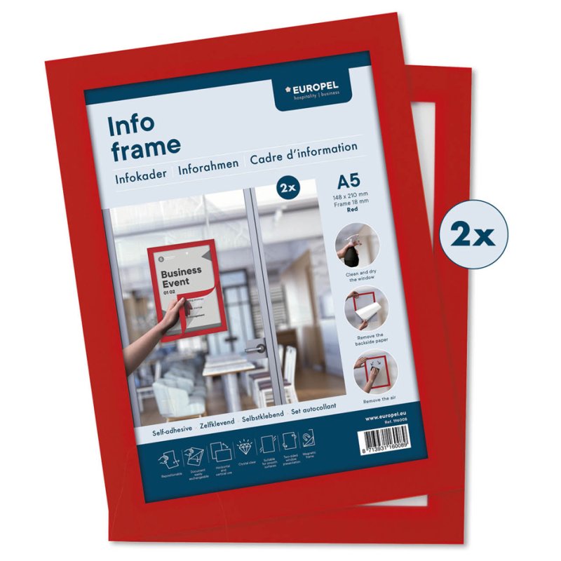 EUROPEL cadres informatifs magnétiques, A5, argent, 2 pièces