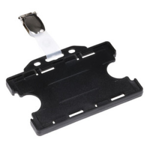 EUROPEL pasjeshouder open met clip, 54×85 mm, zwart, 24 stuks
