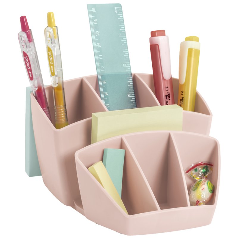 CEP porte-stylos mineral, 8 compartiments, rose poudré