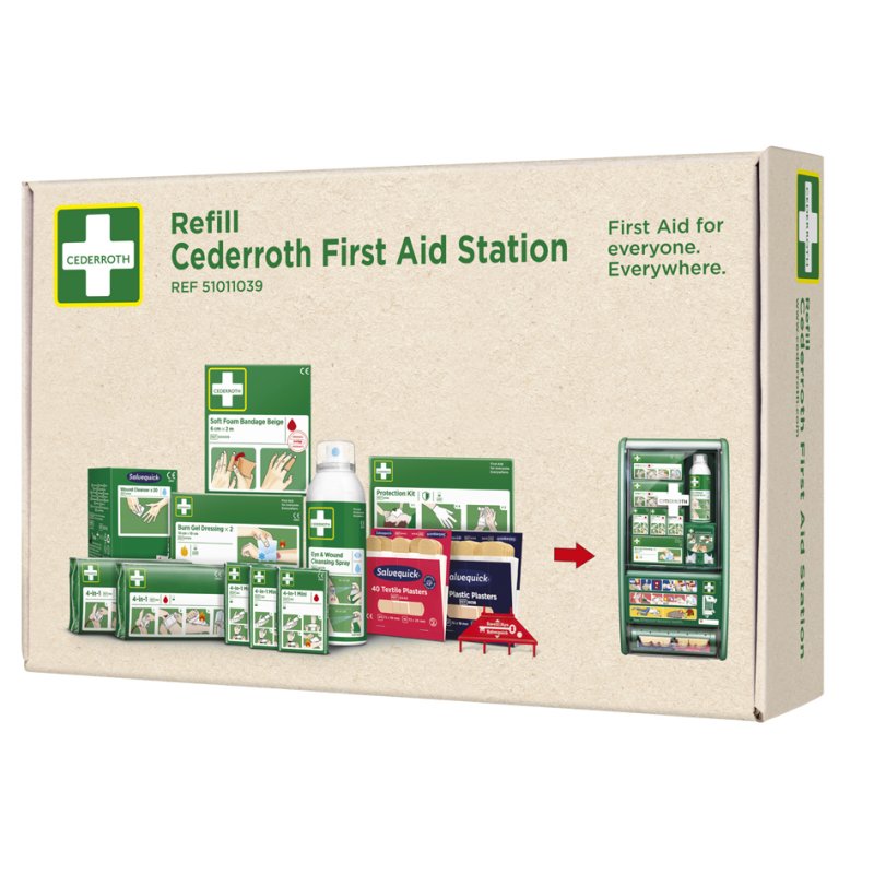 CEDERROTH navulset EHBO-station 51011026, complete vulling, 115+ onderdelen