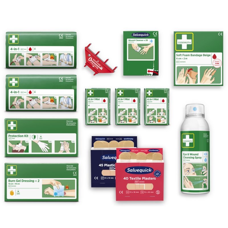 CEDERROTH navulset EHBO-station 51011026, complete vulling, 115+ onderdelen