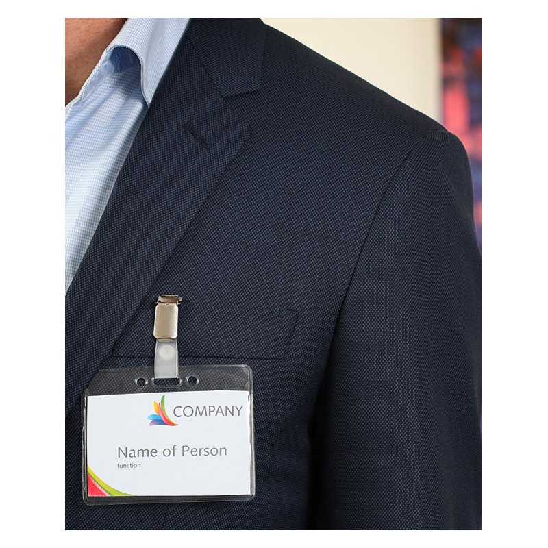 EUROPEL plaque signalétique avec clip, transparent, 60×90 mm, 24 pièces