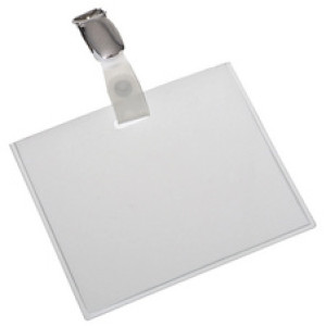 EUROPEL naamplaatje gesloten met clip, 60 × 90 mm, transparant PVC, 24 stuks
