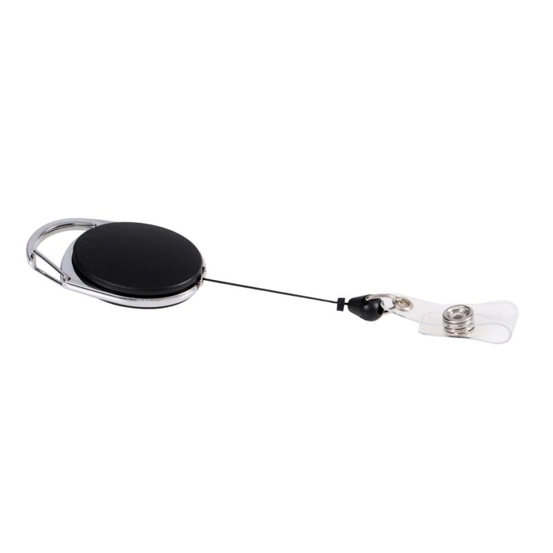 EUROPEL card holder with yo-yo and carabiner clip, round, black, 10 pieces