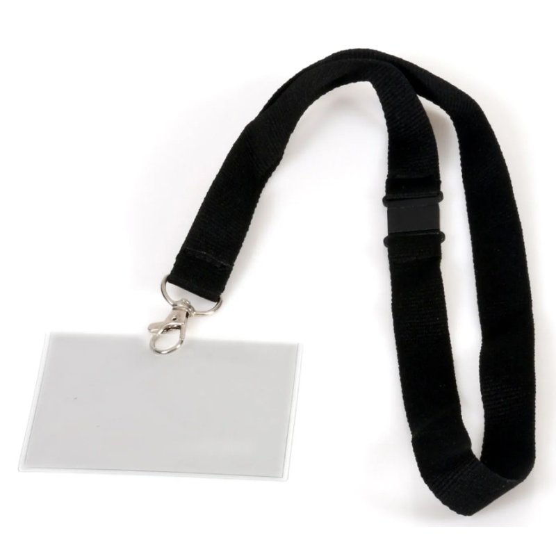 EUROPEL name badge with textile strap, transparent PVC, 5 pieces