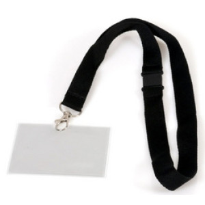 EUROPEL naamplaatje met textielband, 90×60 mm, transparant PVC, 5 stuks