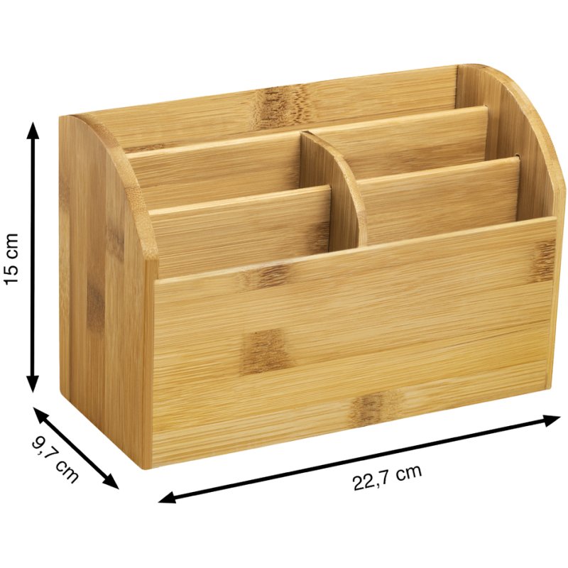 CEP porte-crayons Silva, bambou, 5 compartiments, 227×97×150 mm