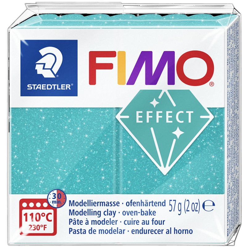 FIMO effect klei, galactisch turkoois, ofenhardend, 55×15×55 mm