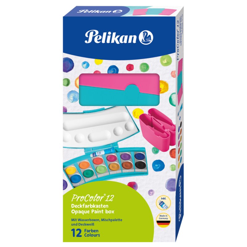 Pelikan boîte aquarelle ProColor 735, 12 couleurs, turquoise/rose
