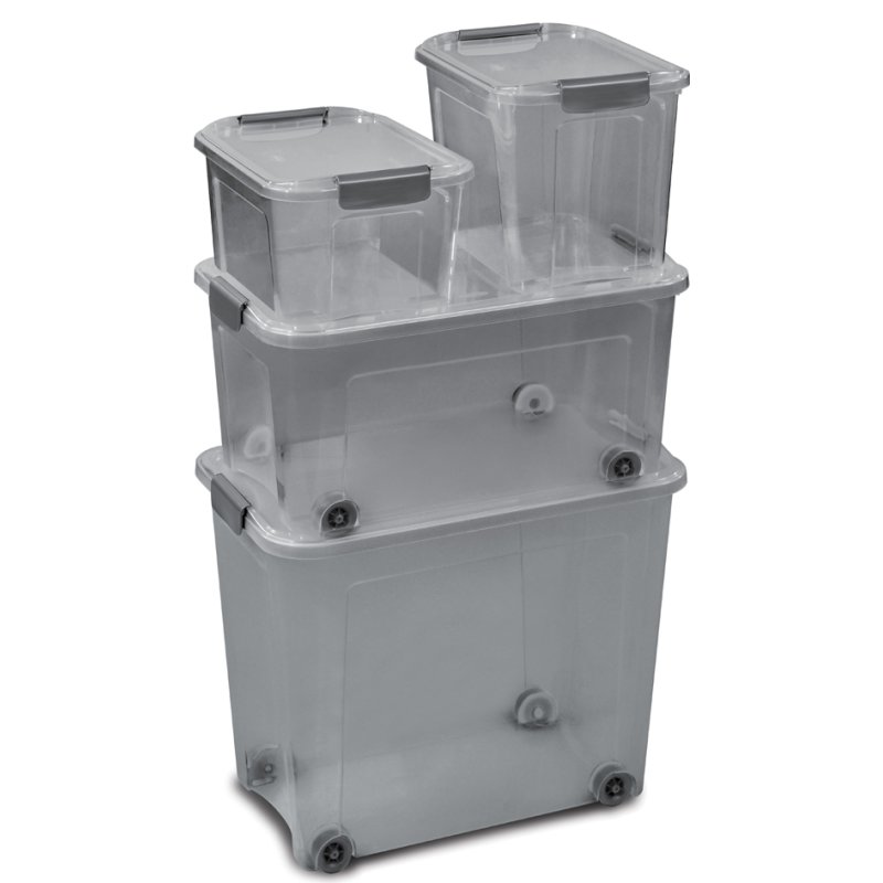 cep opbergbox SHADOW, 13 liter, transparant rookgrijs, stapelbaar