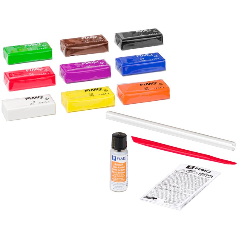 FIMO ensemble d'argile Basique, durcissant au four, 12 couleurs, 12 pièces