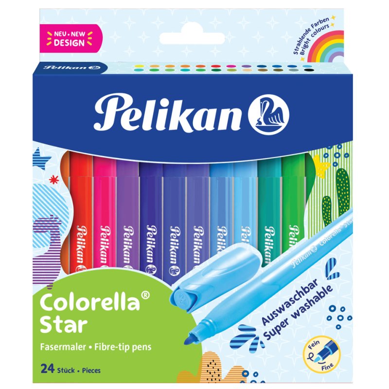 Pelikan feutres colorella star, 24 couleurs, 0,6 mm