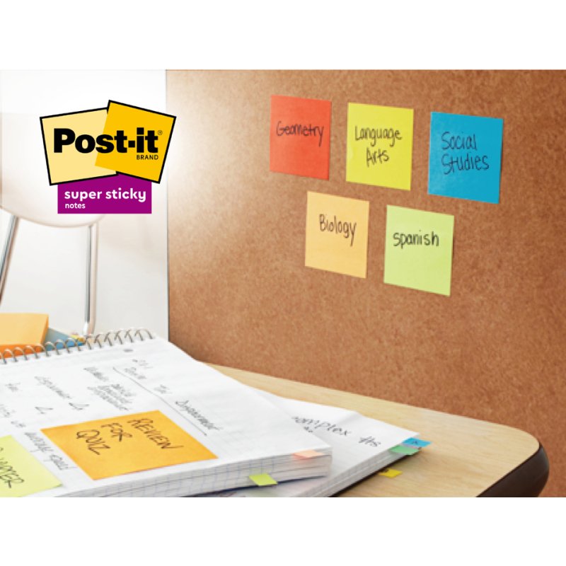 Post-it Super Sticky notes, 76×76 mm, jaune, 12 blocs