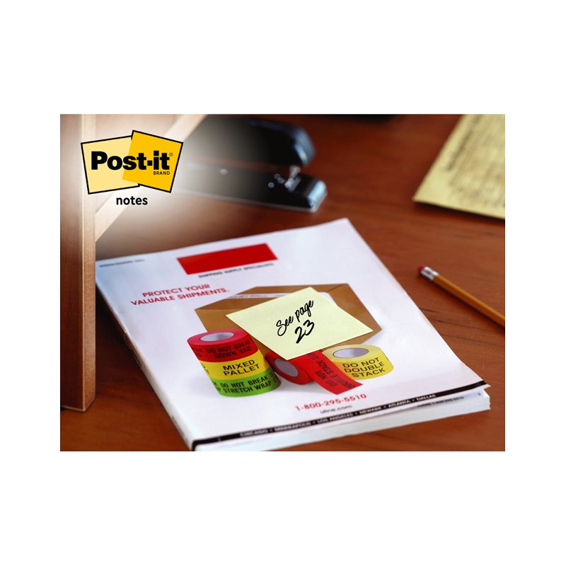 Post-it bloc-notes adhésifs, 76×76 mm, jaune, 24 blocs
