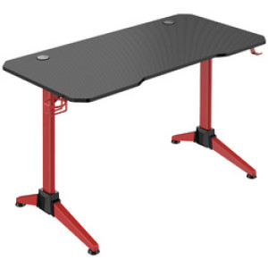 LogiLink gaming bureau met RGB-verlichting, 120×60×75 cm, zwart met rood