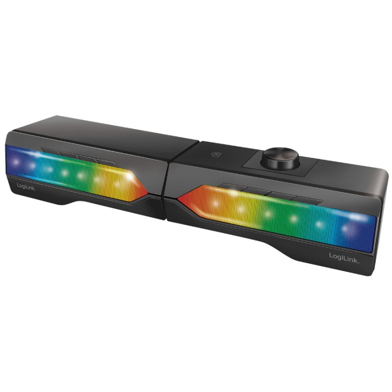 LogiLink barre sonore mobile avec éclairage festif, noir, Bluetooth 5.0, RGB-verlichting