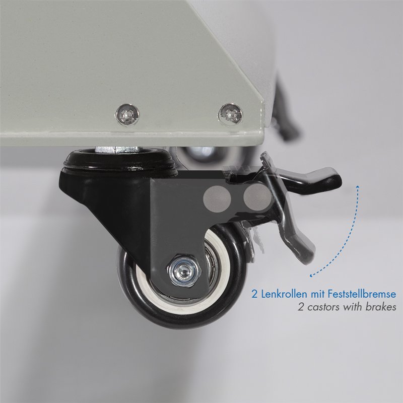 LogiLink Professional cable reel roller, silver, galvanised steel, 150 kg load capacity, swivel wheels