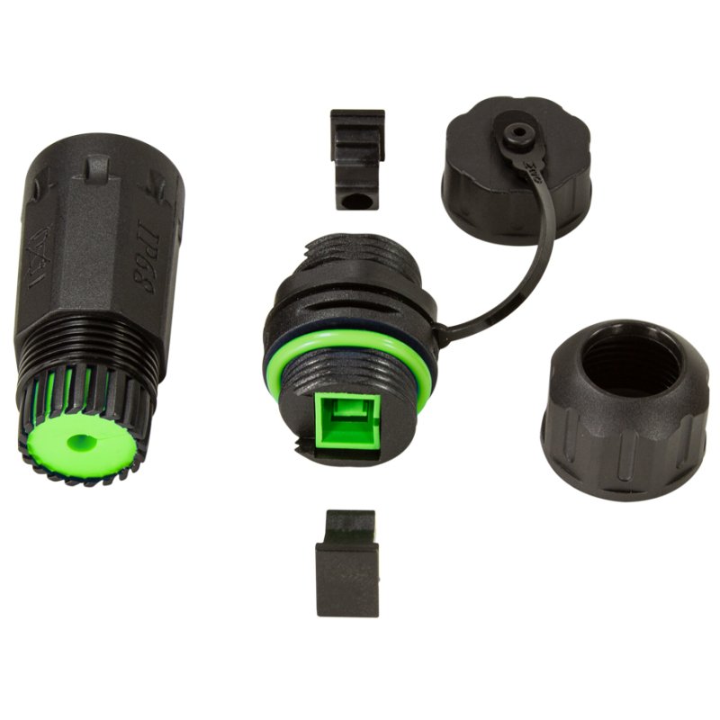 LogiLink fibre optic coupler SC-Simplex, black/green, 1-3.5 mm diameter
