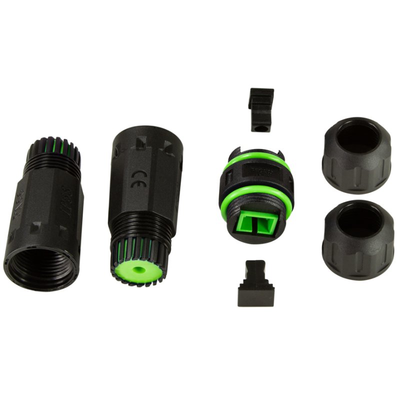 LogiLink fibre optic SC-Simplex coupling, IP68, black/green