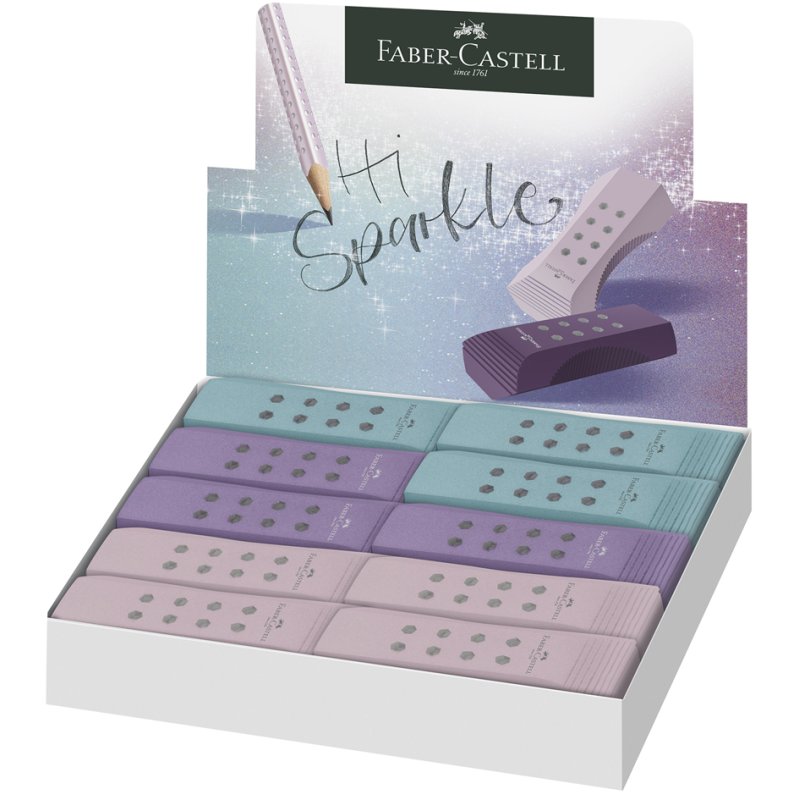 Faber-Castell RollOn eraser, assorted, PVC-free, pack of 20