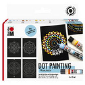 Marabu stippelpen Dot Pen Set Mandala, 4 kleuren, 4 × 25 ml