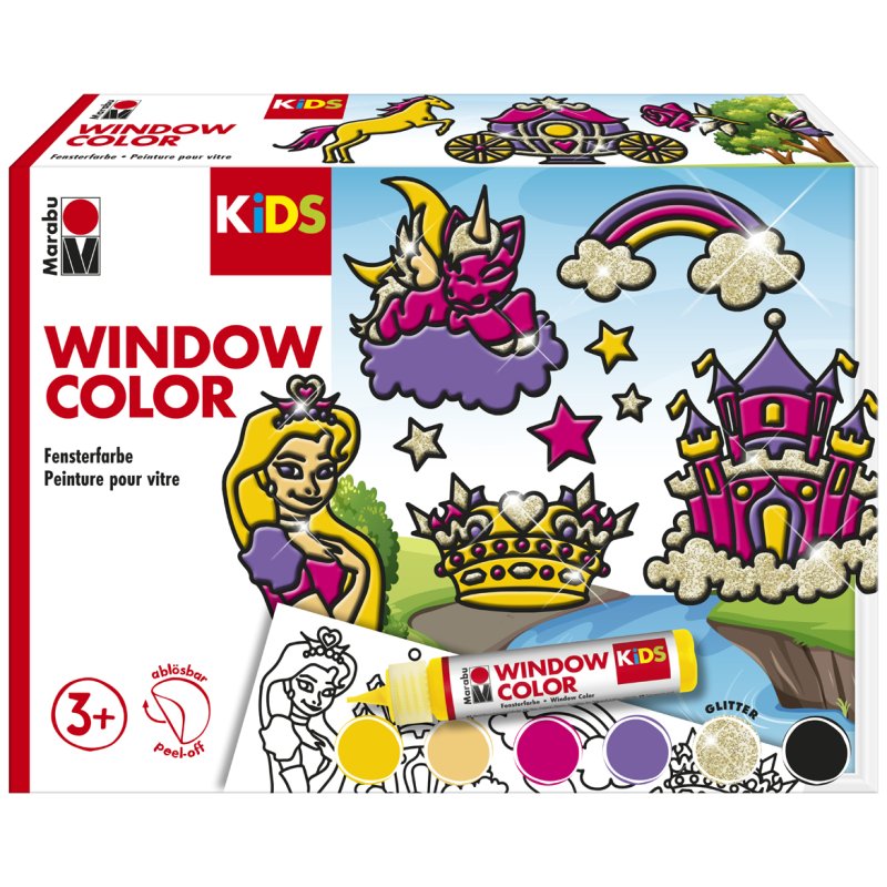 Marabu KiDS raamverf set Prinses, 6 x 25 ml, afwasbaar