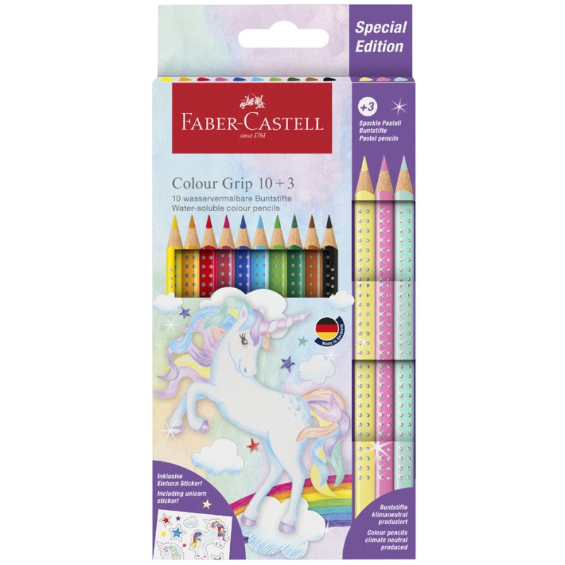 Faber-Castell Colour GRIP unicorn colouring pencils, triangular, 24 pieces