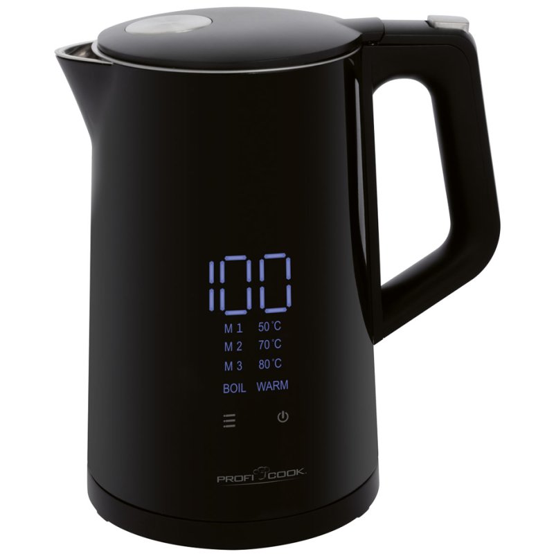 PROFI COOK kettle PC-WKS 1243, black, LED display